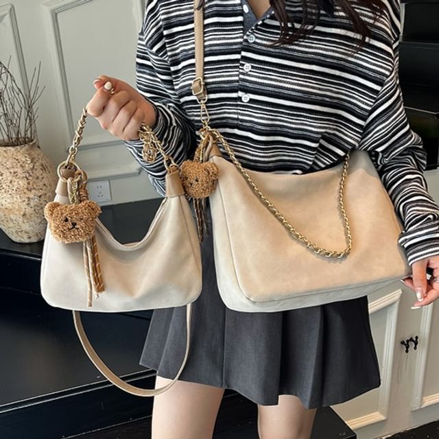 KOCORE-Chain Faux Leather Shoulder Bag