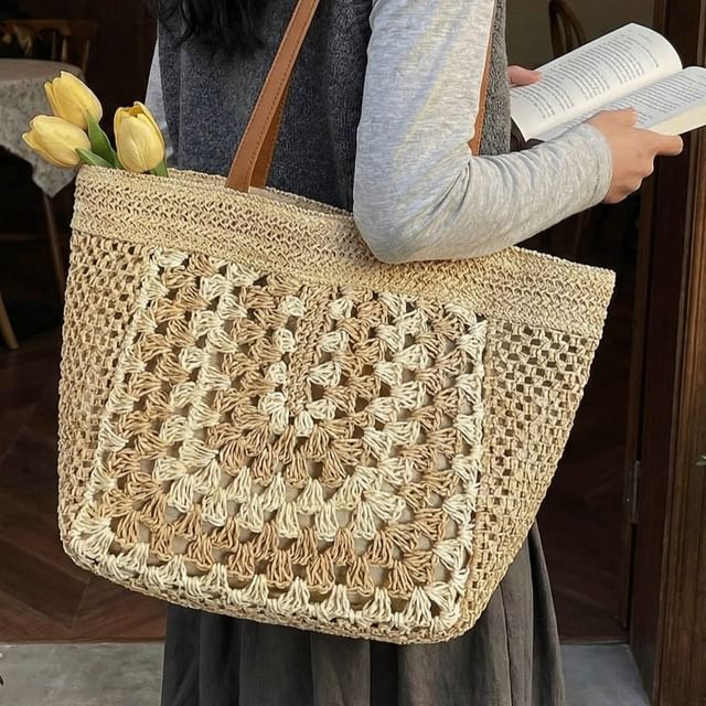 KOCORE-Crochet Carryall Bag