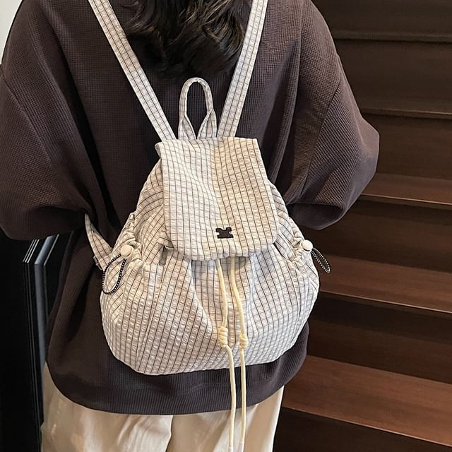 KOCORE-Drawstring Flap Backpack