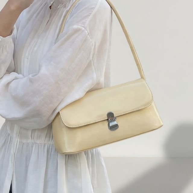 KOCORE-Faux Leather Flap Shoulder Bag
