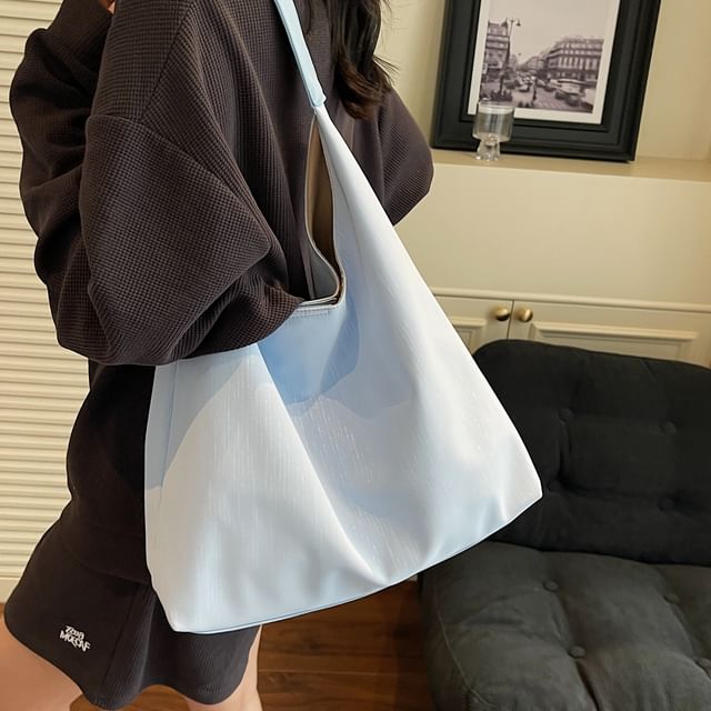 KOCORE-Faux Leather Plain Crossbody Bag