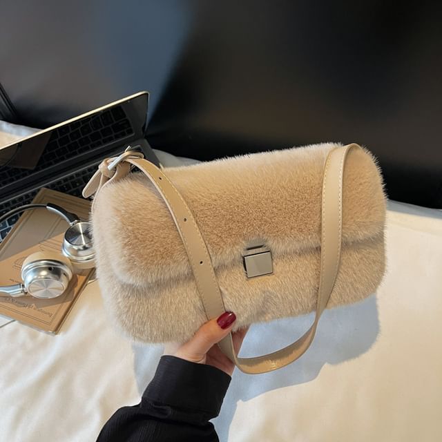 KOCORE-Flap Faux Fur Shoulder Bag