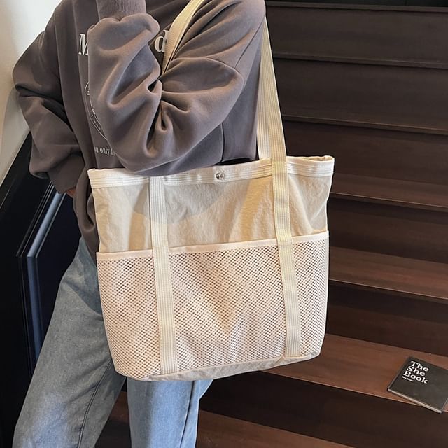 KOCORE-Mesh Panel Tote Bag