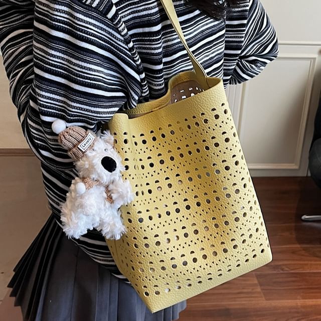 KOCORE-Perforated Bucket Bag Bag Charm Set
