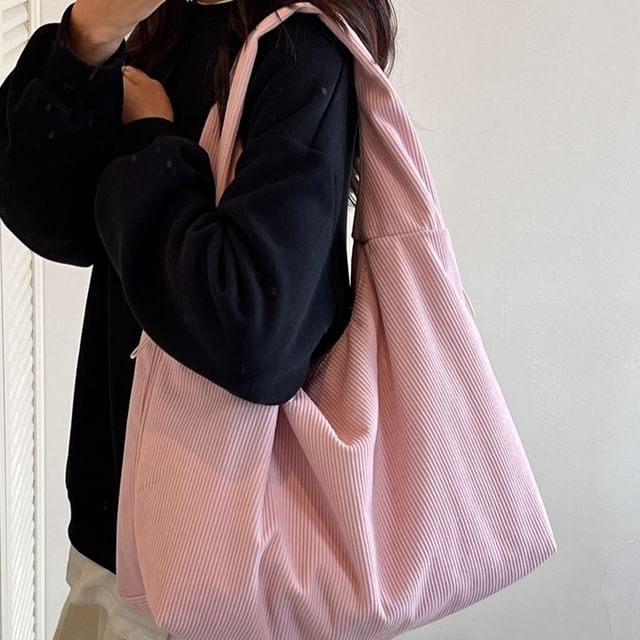 KOCORE-Plain Corduroy Tote Bag