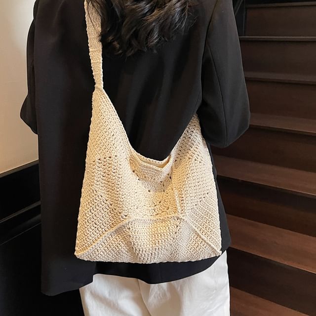 KOCORE-Plain Crochet Tote Bag