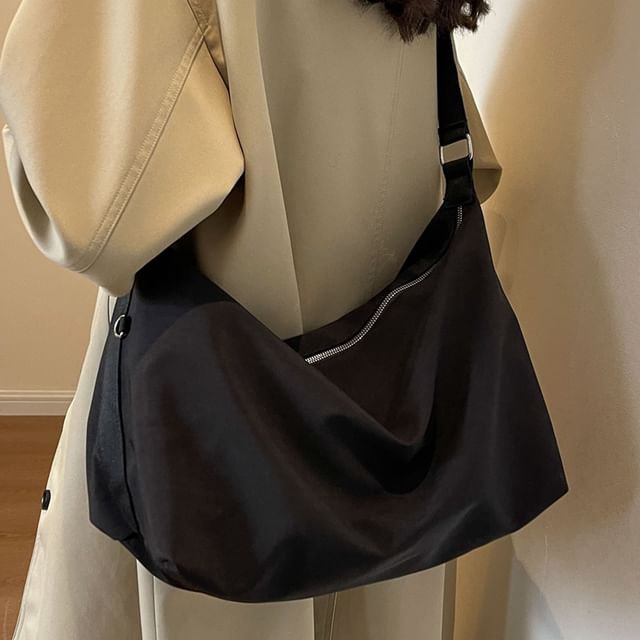 KOCORE-Plain Fabric Crossbody Bag