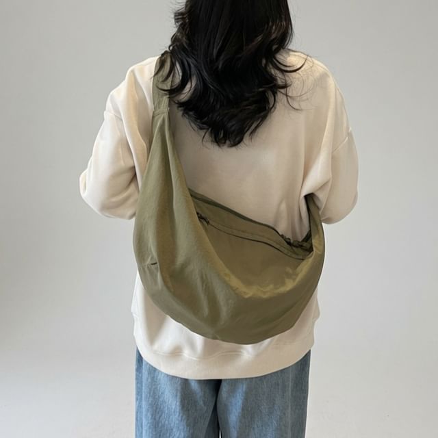 KOCORE-Plain Fabric Crossbody Bag