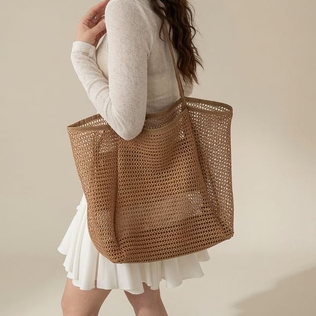 KOCORE-Plain Mesh Tote Bag