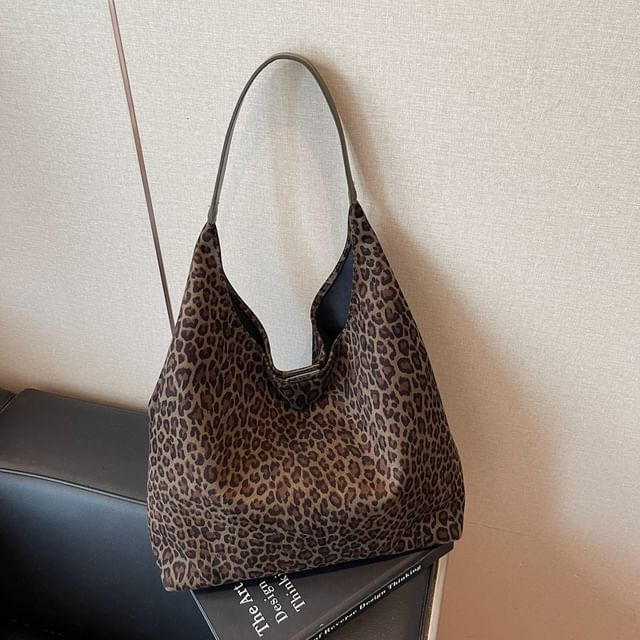 KOCORE-Set Leopard Print Tote Bag Pouch