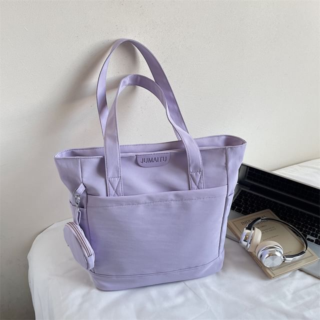 KOCORE-Set Plain Nylon Tote Bag Pouch