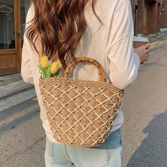KOCORE-Straw Bucket Bag