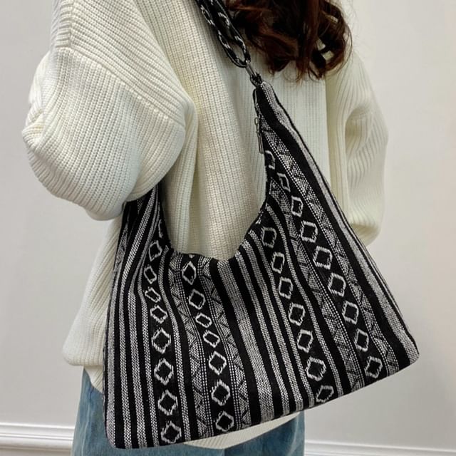 KOCORE-Striped Canvas Tote Bag
