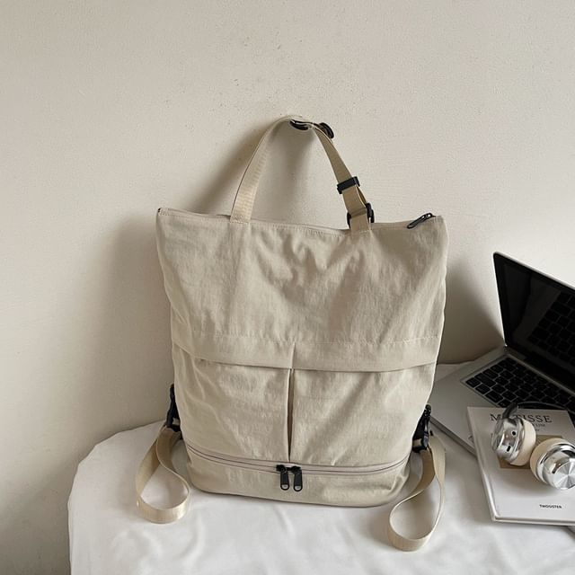 KOCORE-Textile Plain Flat Backpack