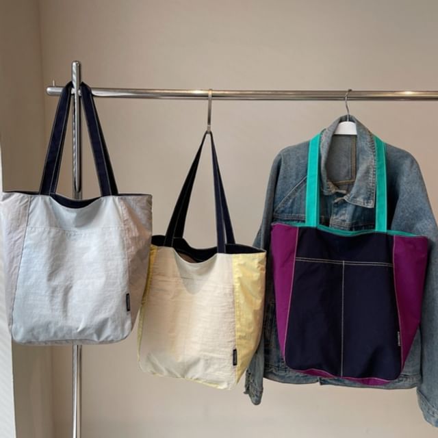 KOCORE-Two Tone Nylon Tote Bag