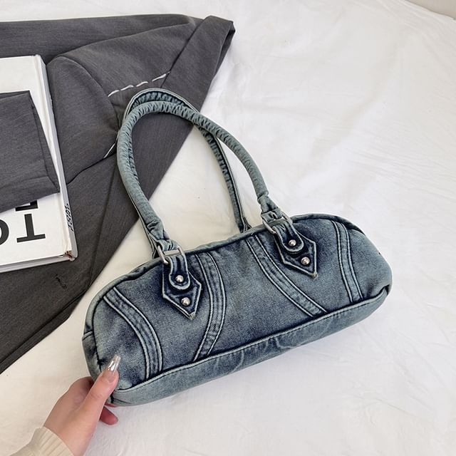 KOCORE-Washed Denim Shoulder Bag