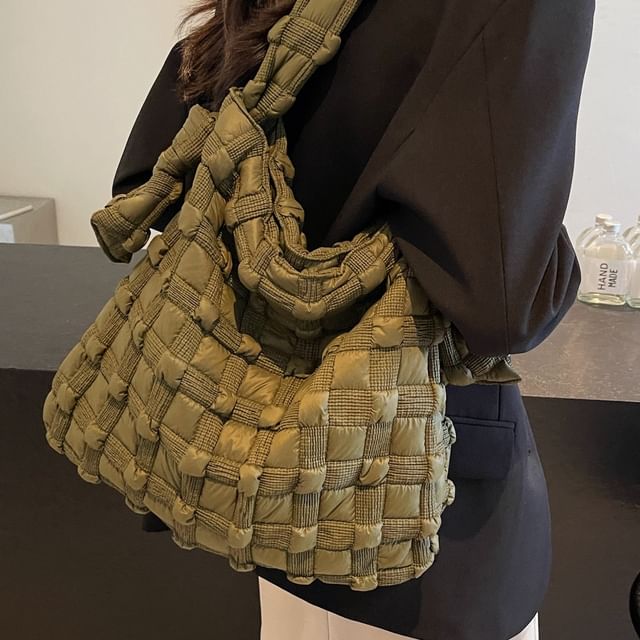 KOCORE-Woven Plain Shoulder Bag