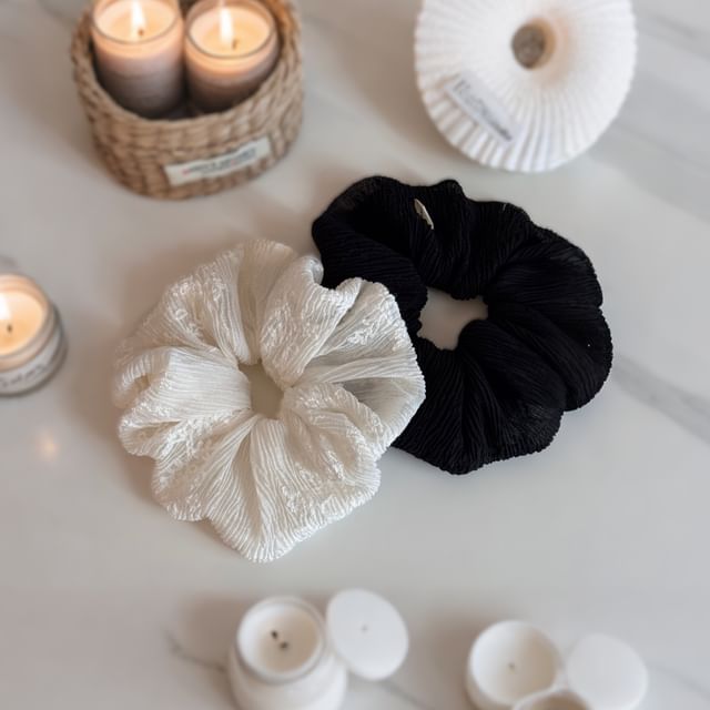 Koi Kawaii-Plain Embroidered Scrunchie