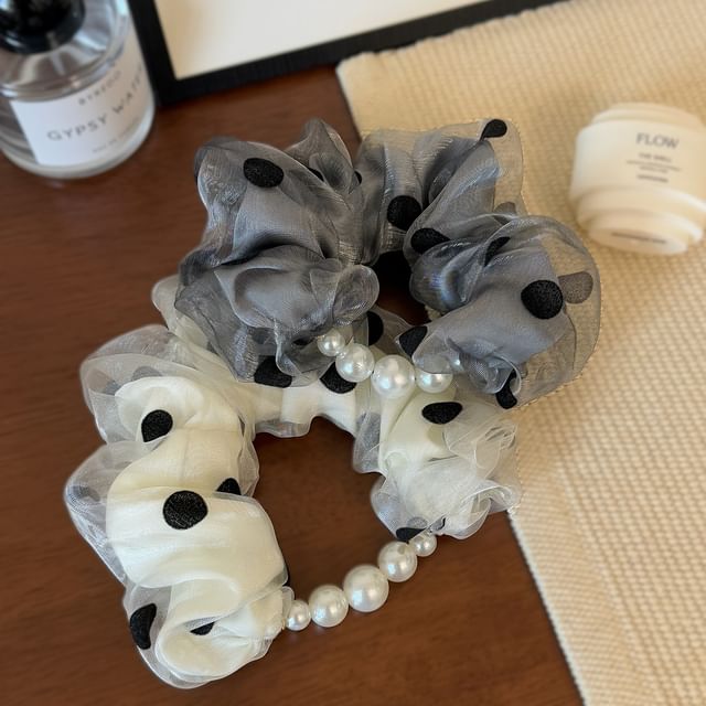 Koi Kawaii-Polka Dot Mesh Scrunchie