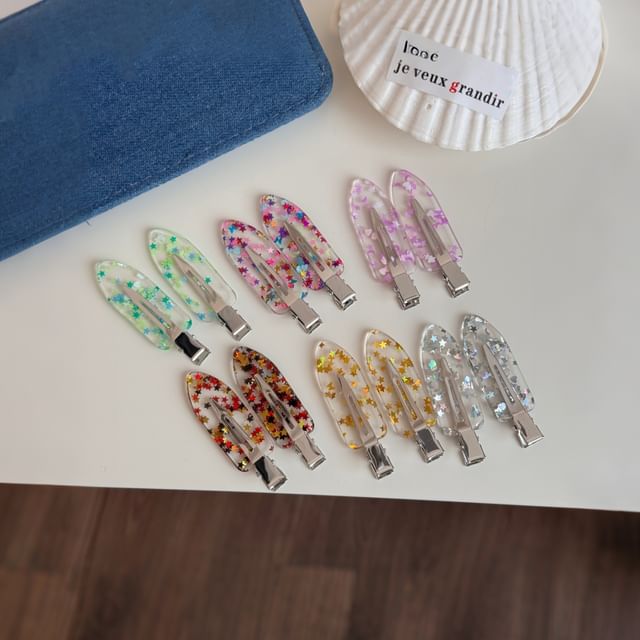 Koi Kawaii-Sequined Clear Plastic Hair Clip