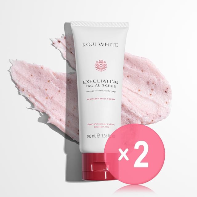 Koji White-Exfoliating Face Scrub 1 Walnut Shell Powder 2pcs Bundle Set
