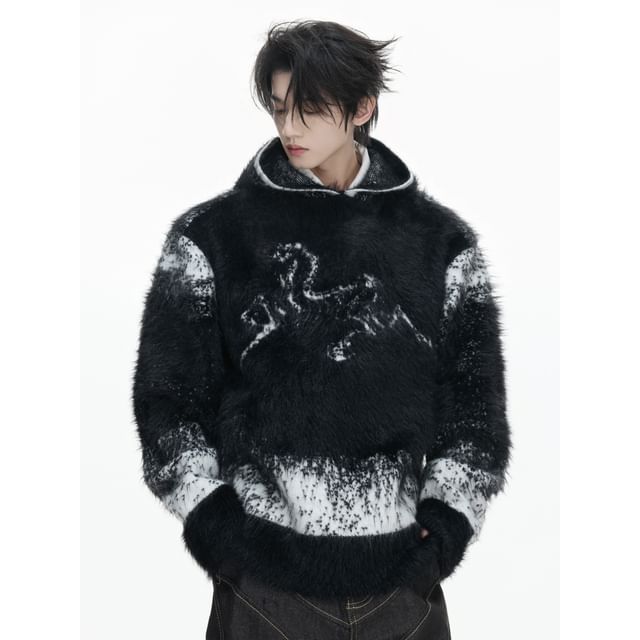 kooklay-Details Hooded Knit Sweater