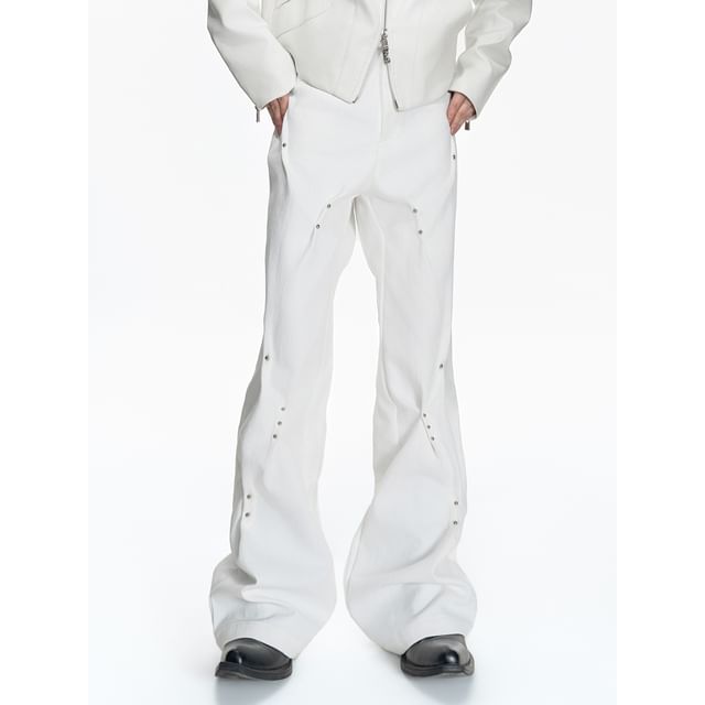 kooklay-Details Straight-Cut Jeans with Stud