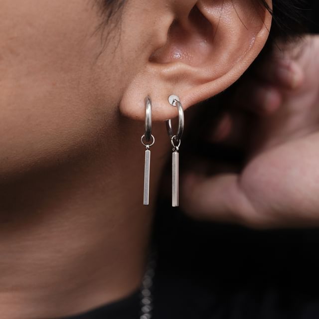 Kopesh-Bar Drop Huggie Earring Clip-On Earring