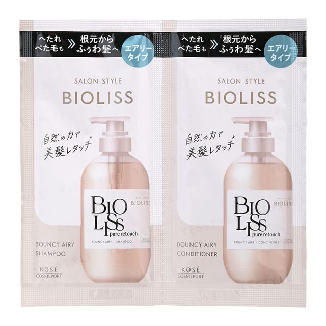 Kose-Bioliss Pure Retouch Bouncy Airy Shampoo Conditioner Trial Set - Kit dessai shampoing et après-shampoing-10 Ml X 2