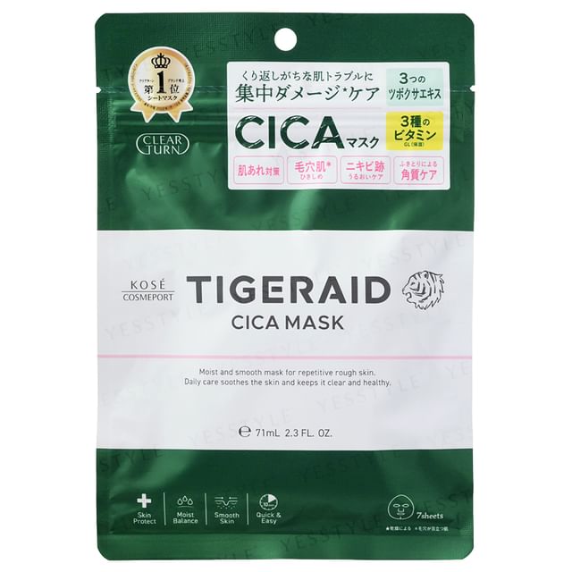 Kose-Clear Turn Tigeraid CICA Repair Mask - Masque réparateur CICA