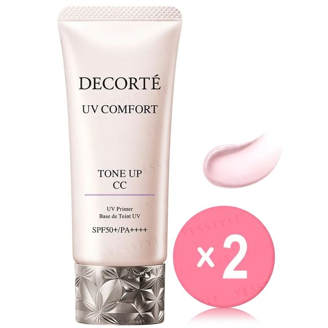 Kose -كوز -Decorte UV Comfort Tone Up CC UV Primer 10 Lavender Rose SPF 50 PA 2pcs Bundle Set