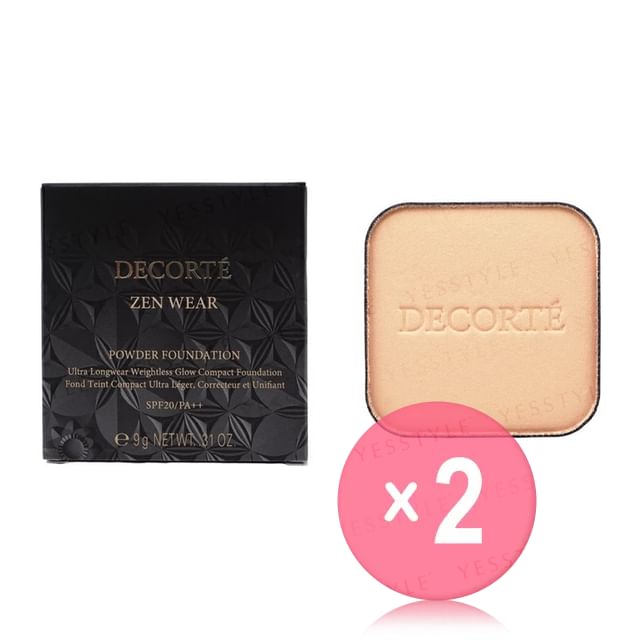 Kose -كوز -DECORTE Zen Wear Glow Powder Foundation SPF 20 PA 2pcs Bundle Set