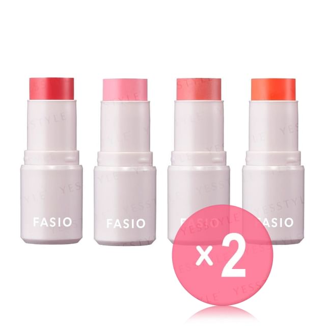Kose-Fasio Multi Face Stick Waterproof 2pcs Bundle Set