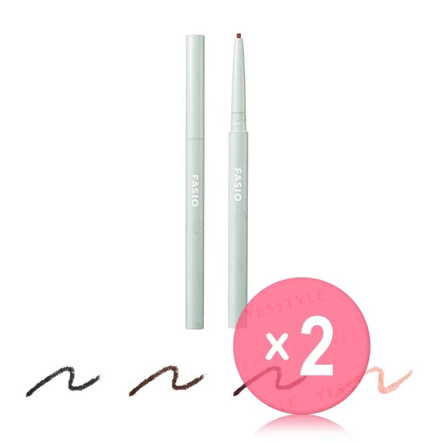 Kose-Fasio Pencil Eyeliner 2pcs Bundle Set
