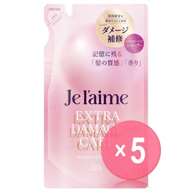 Kose-Je laime Extra Damage Care Layered Shampoo Refill 5pcs Bundle Set