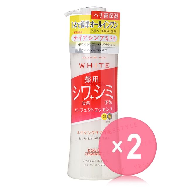 Kose-Moisture Mild White Wrinkle Care Essence Lotion 2pcs Bundle Set
