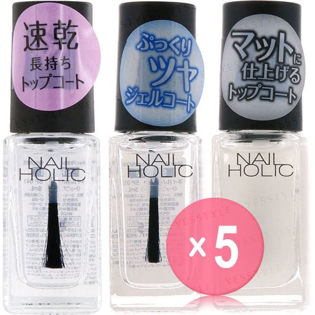 Kose-Nail Holic Top Coat 5pcs Bundle Set