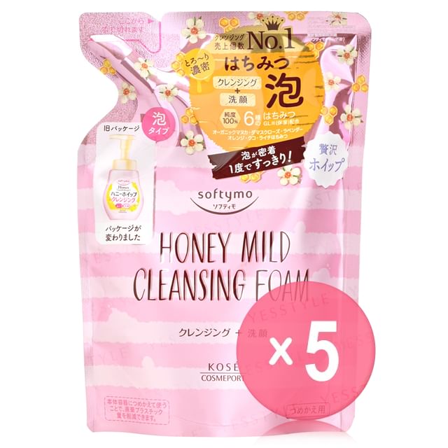 Kose-Softymo Honey Mild Cleansing Foam 5pcs Bundle Set