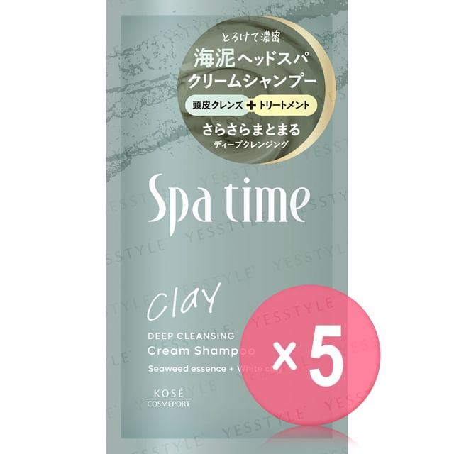 Kose-Spa Time Clay Cream Shampoo Deep Cleansing Sachet 5pcs Bundle Set