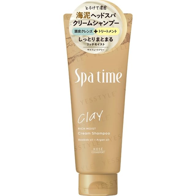 Kose -كوز -Spa Time Clay Cream Shampoo Rich Moist