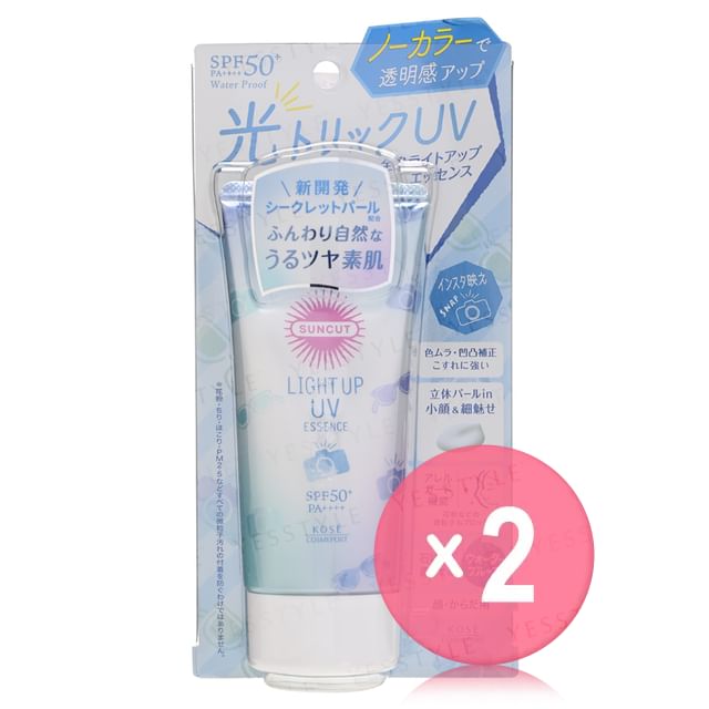 Kose -كوز -Suncut Light Up UV Essence Sunblock SPF 50 PA 2pcs Bundle Set