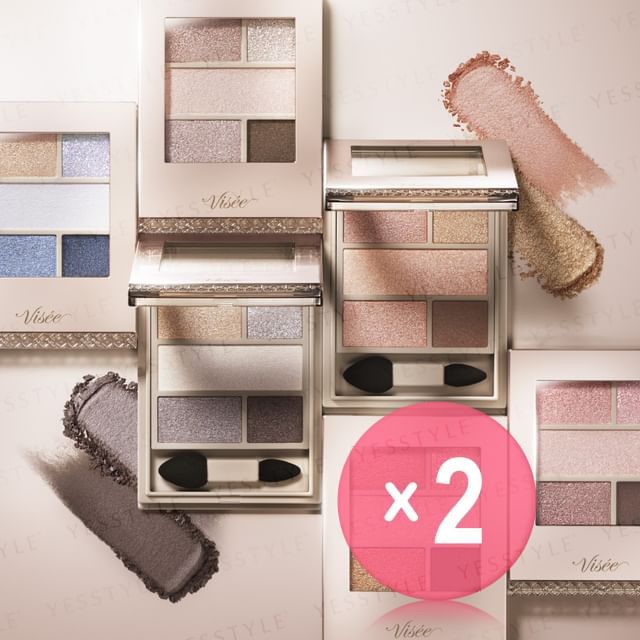 Kose-Visee W Mood Eyeshadow 2pcs Bundle Set