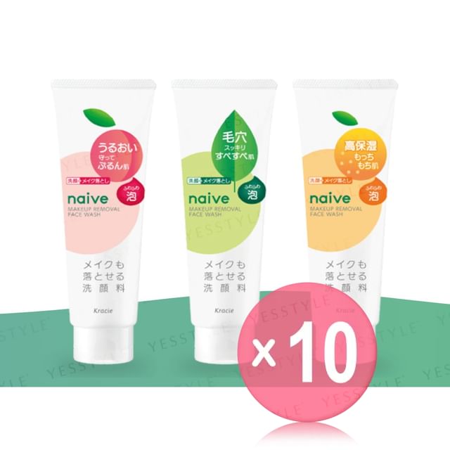Kracie-Naive Makeup Removal Face Wash 10pcs Bundle Set