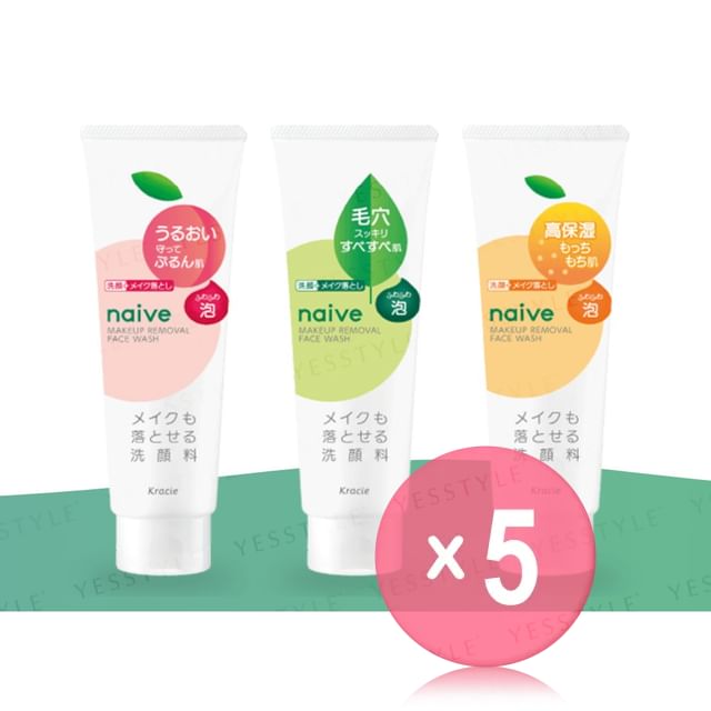 Kracie-Naive Makeup Removal Face Wash 5pcs Bundle Set