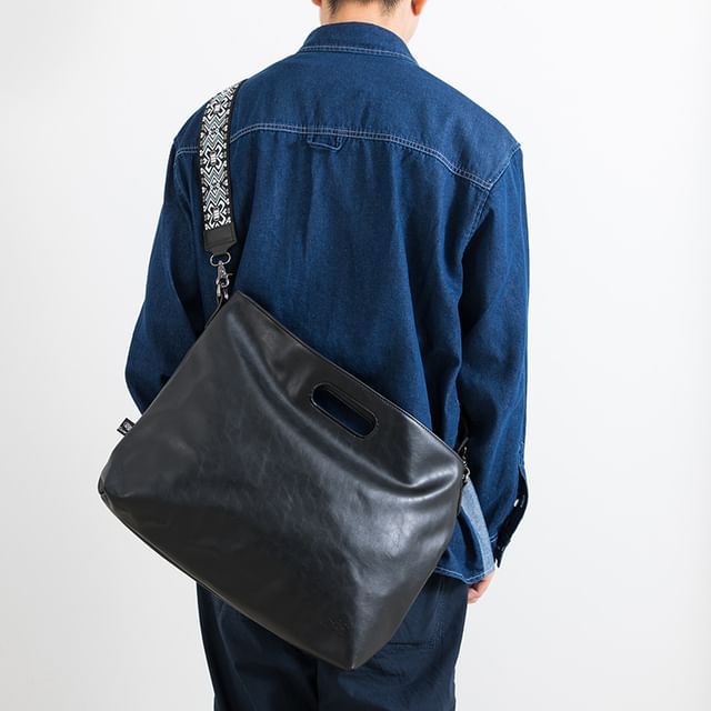 krokki-Faux-Leather Messenger Bag