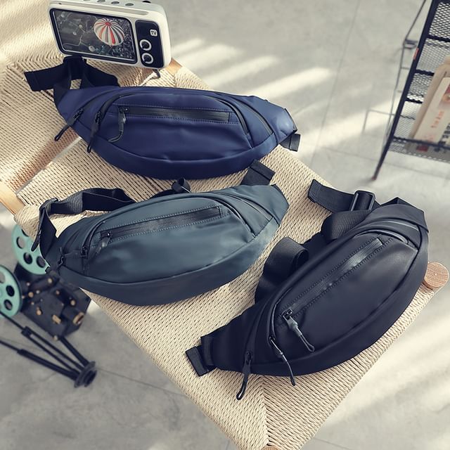 krokki-Plain Zip Belt Bag