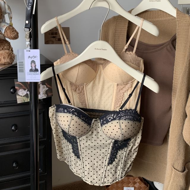 KUMI-Lace Panel Bustier Top