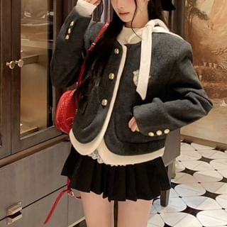 KUMI-Two Tone Button-Up Jacket