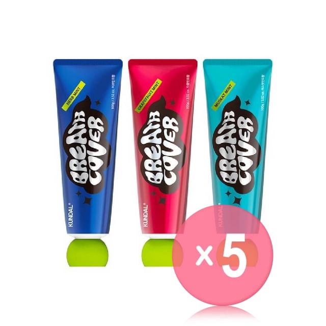 KUNDAL-Deep Breath Cover Toothpaste - 3 Types 5pcs Bundle Set