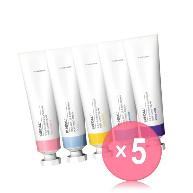 KUNDAL-Shea Butter Macadamia Pure Hand Cream - 5 Types 5pcs Bundle Set